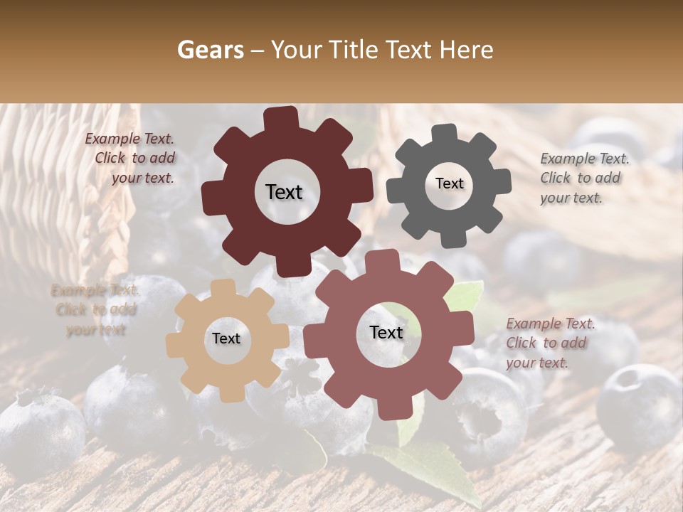 A Basket Of Blueberries On A Wooden Table PowerPoint Template