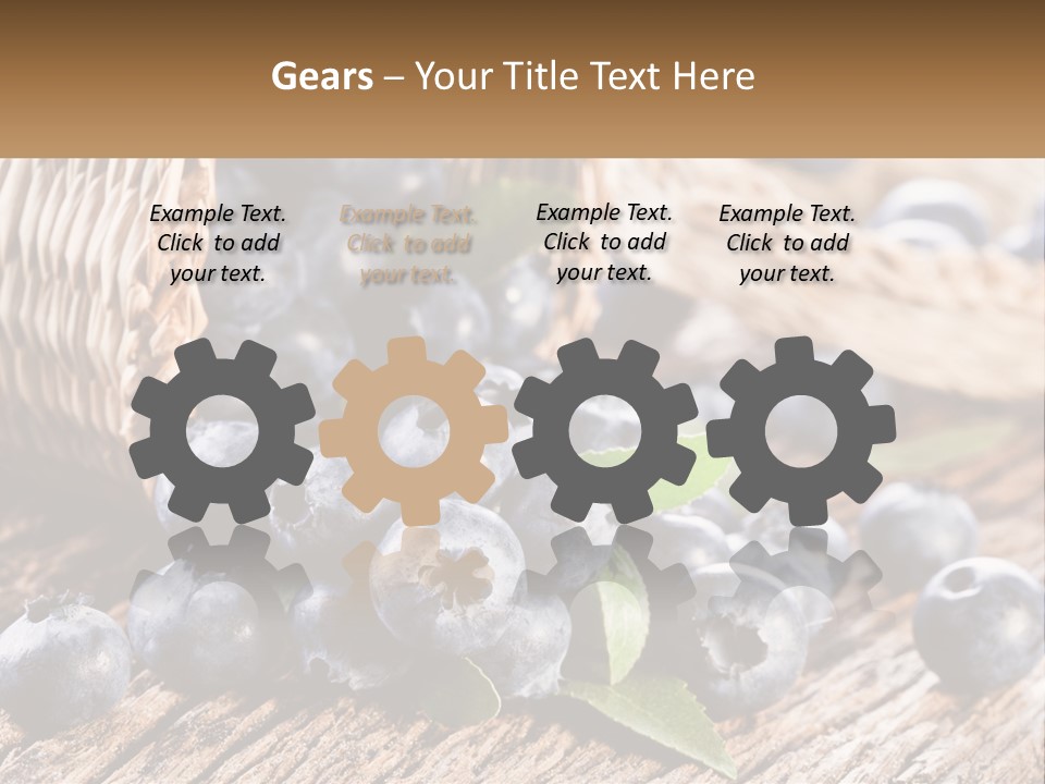 A Basket Of Blueberries On A Wooden Table PowerPoint Template