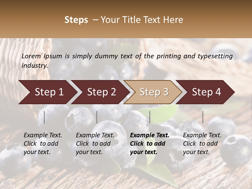 A Basket Of Blueberries On A Wooden Table PowerPoint Template