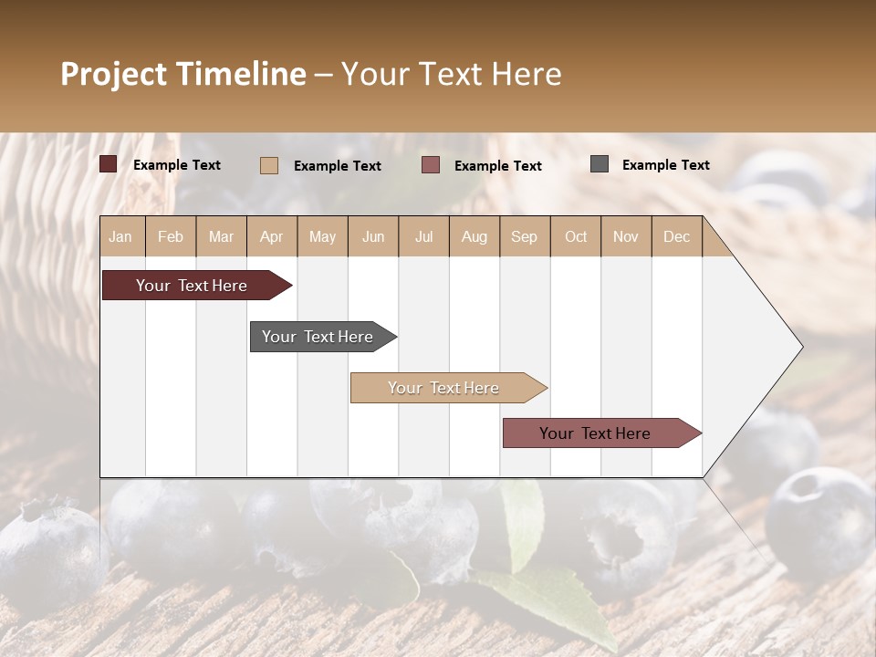 A Basket Of Blueberries On A Wooden Table PowerPoint Template