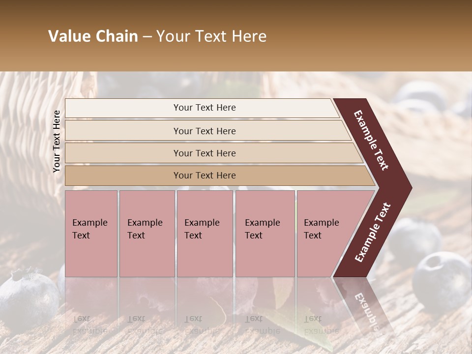 A Basket Of Blueberries On A Wooden Table PowerPoint Template