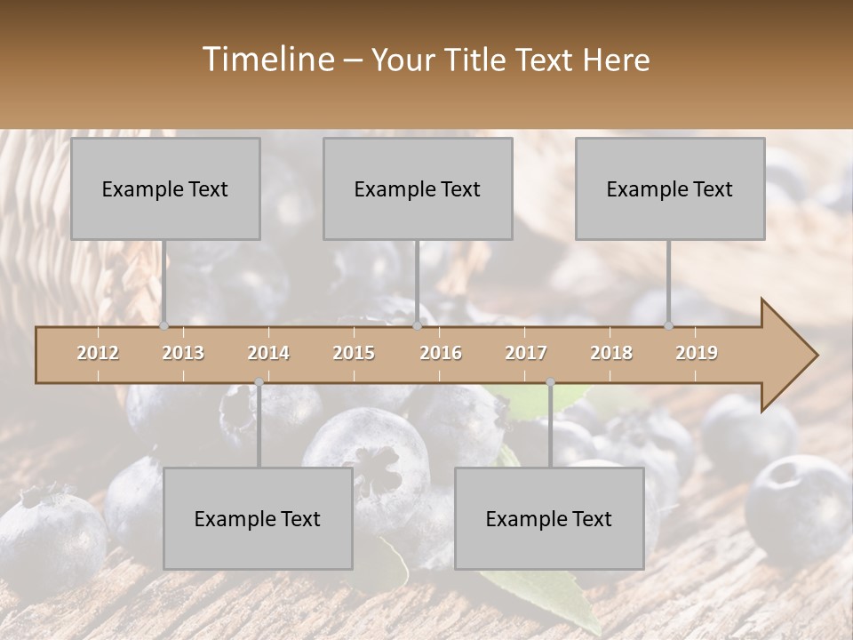 A Basket Of Blueberries On A Wooden Table PowerPoint Template