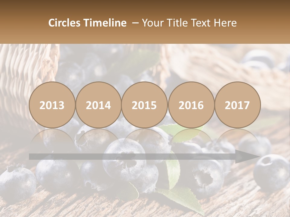A Basket Of Blueberries On A Wooden Table PowerPoint Template
