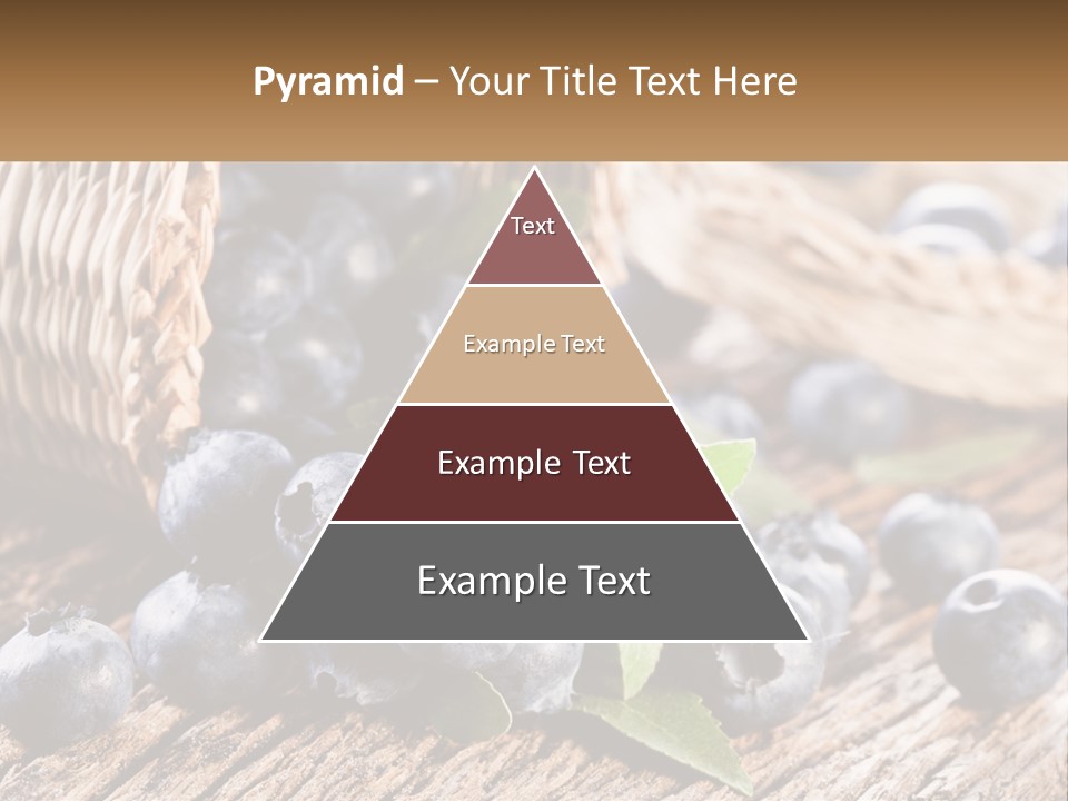 A Basket Of Blueberries On A Wooden Table PowerPoint Template