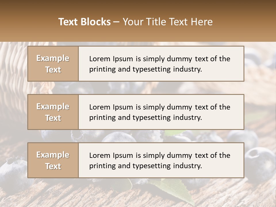 A Basket Of Blueberries On A Wooden Table PowerPoint Template