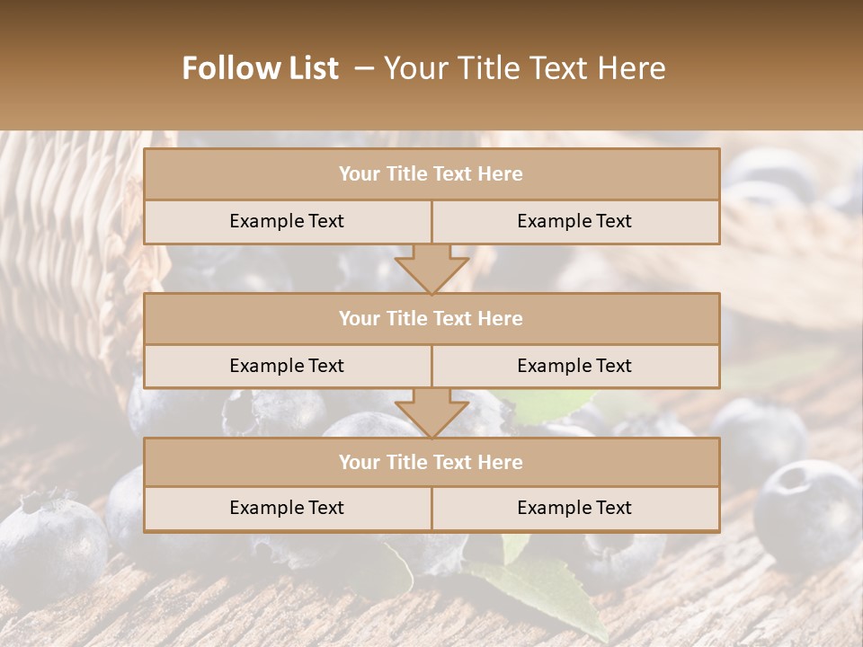 A Basket Of Blueberries On A Wooden Table PowerPoint Template
