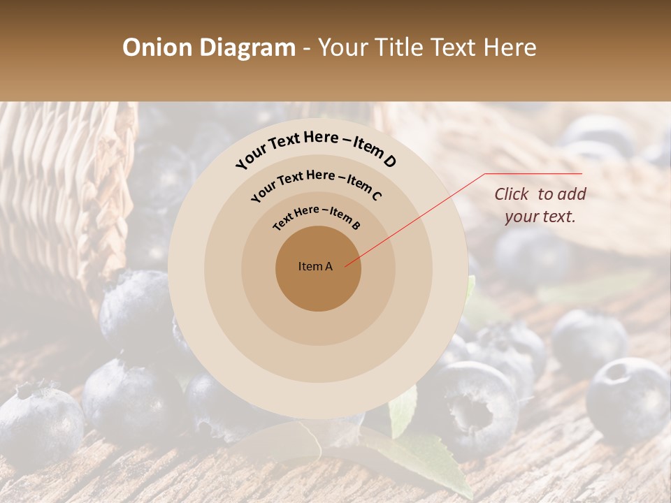 A Basket Of Blueberries On A Wooden Table PowerPoint Template