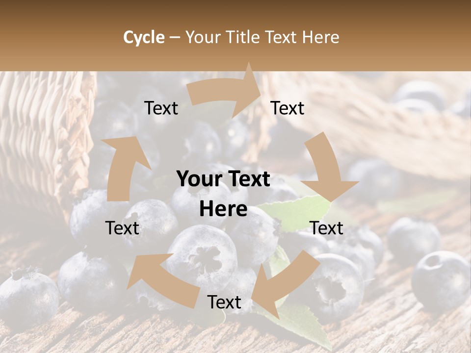 A Basket Of Blueberries On A Wooden Table PowerPoint Template