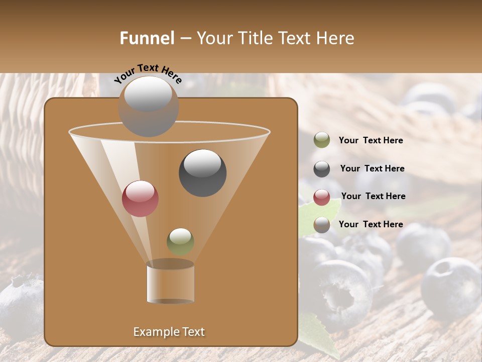 A Basket Of Blueberries On A Wooden Table PowerPoint Template