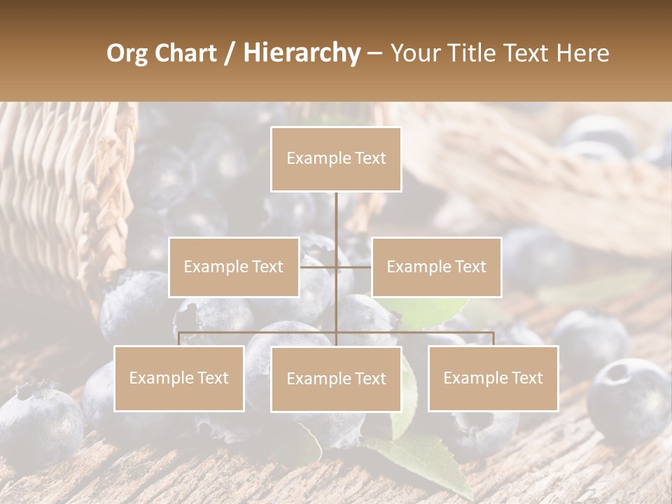 A Basket Of Blueberries On A Wooden Table PowerPoint Template
