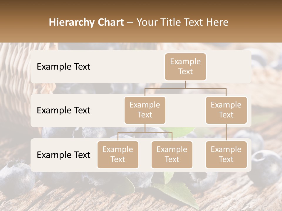 A Basket Of Blueberries On A Wooden Table PowerPoint Template