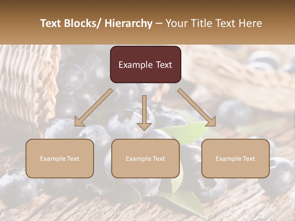 A Basket Of Blueberries On A Wooden Table PowerPoint Template