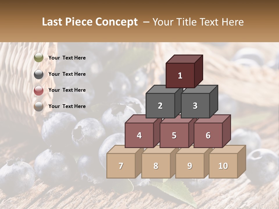 A Basket Of Blueberries On A Wooden Table PowerPoint Template
