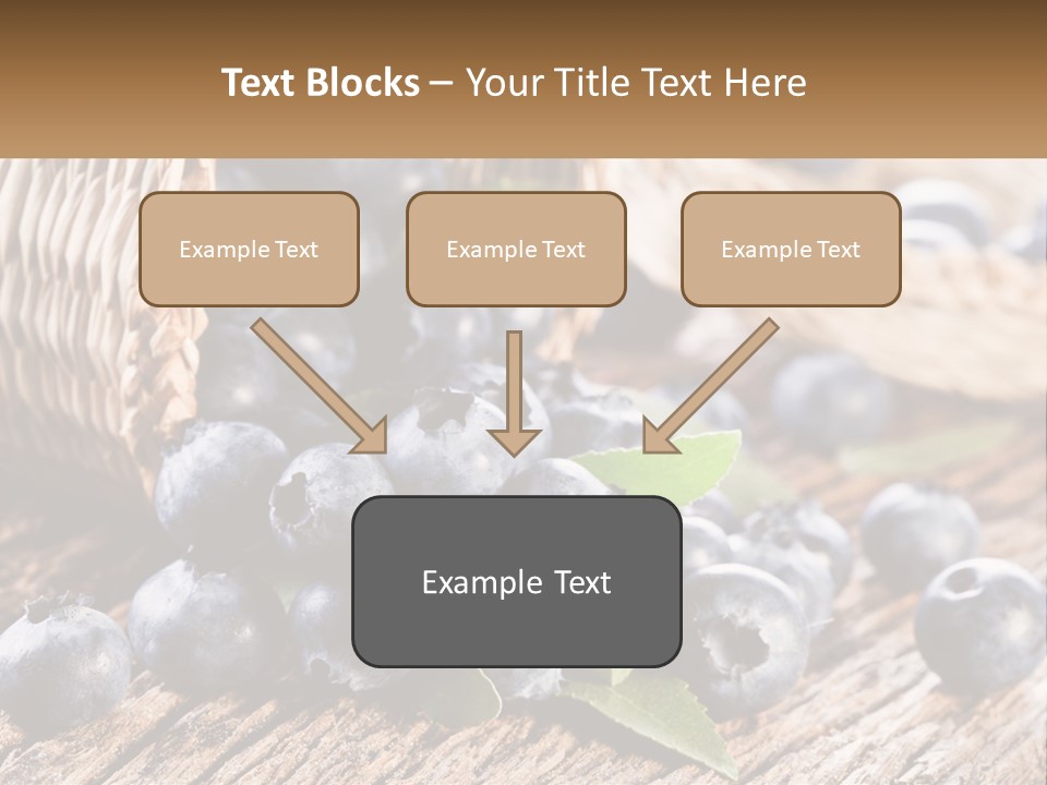A Basket Of Blueberries On A Wooden Table PowerPoint Template