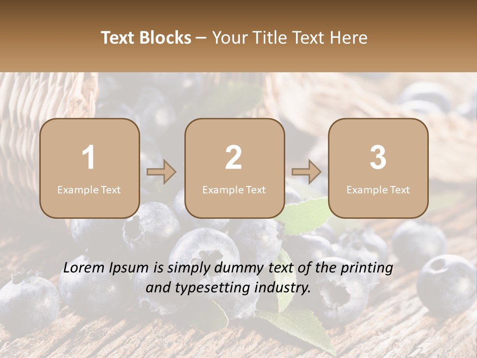A Basket Of Blueberries On A Wooden Table PowerPoint Template