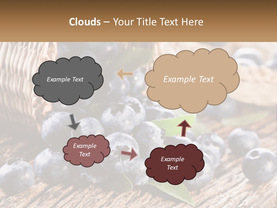 A Basket Of Blueberries On A Wooden Table PowerPoint Template