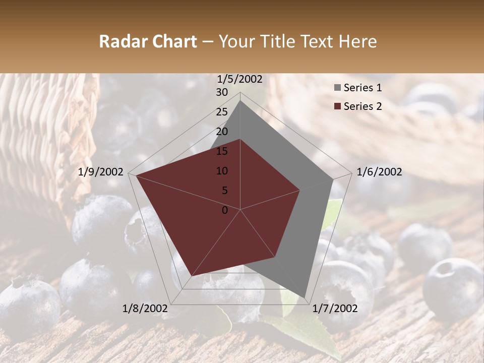 A Basket Of Blueberries On A Wooden Table PowerPoint Template