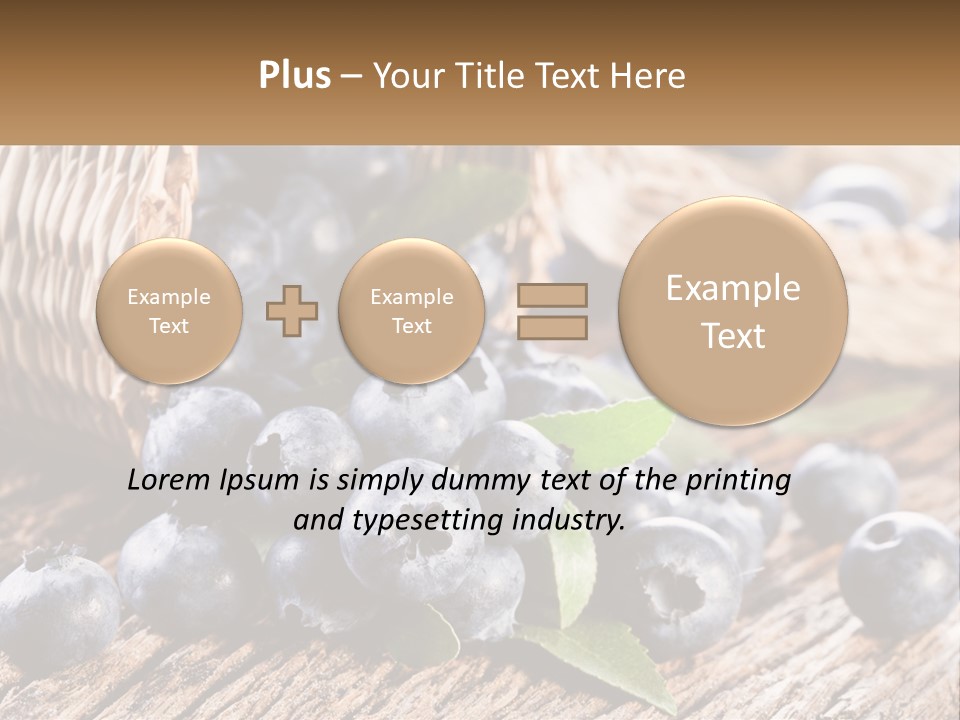 A Basket Of Blueberries On A Wooden Table PowerPoint Template