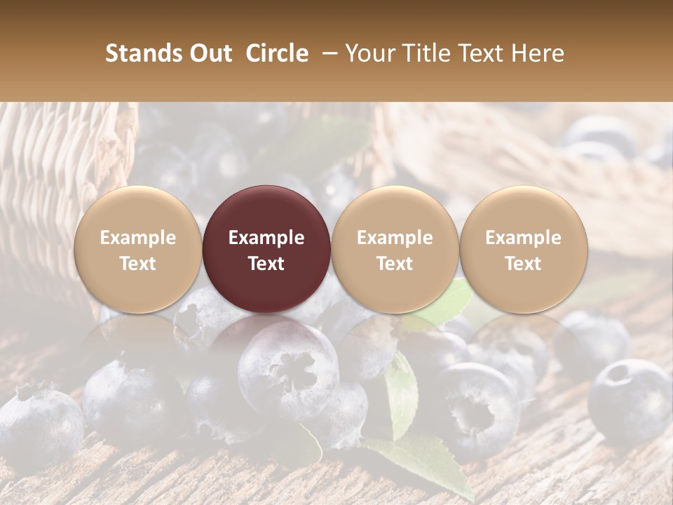 A Basket Of Blueberries On A Wooden Table PowerPoint Template