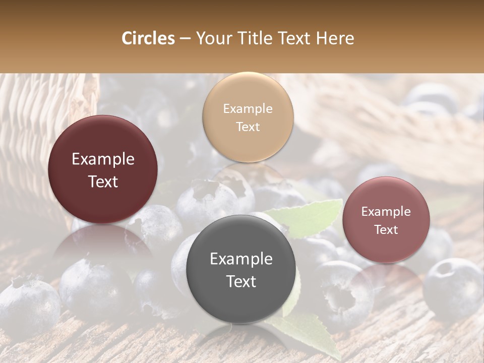 A Basket Of Blueberries On A Wooden Table PowerPoint Template