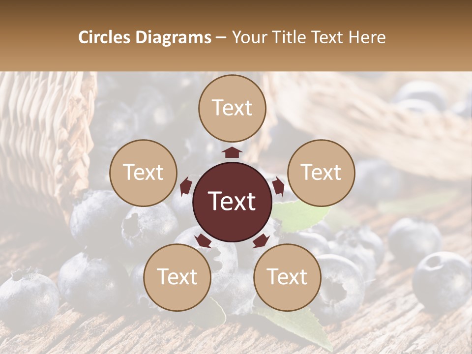 A Basket Of Blueberries On A Wooden Table PowerPoint Template