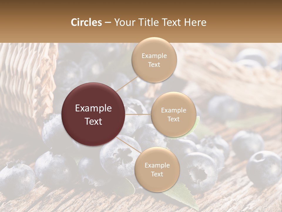A Basket Of Blueberries On A Wooden Table PowerPoint Template