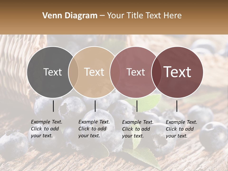 A Basket Of Blueberries On A Wooden Table PowerPoint Template