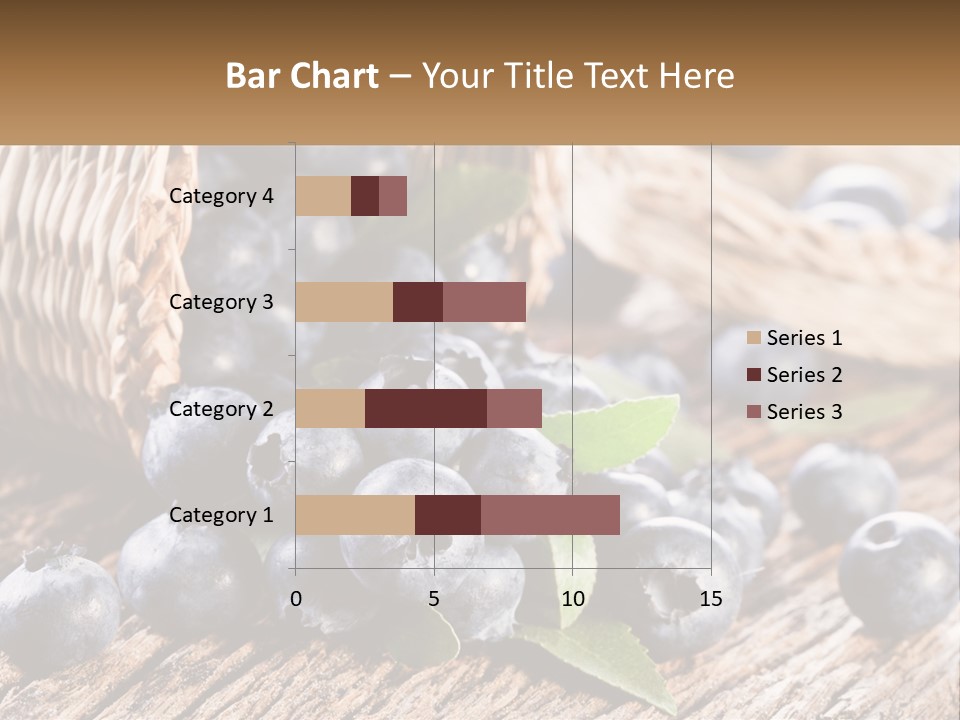 A Basket Of Blueberries On A Wooden Table PowerPoint Template