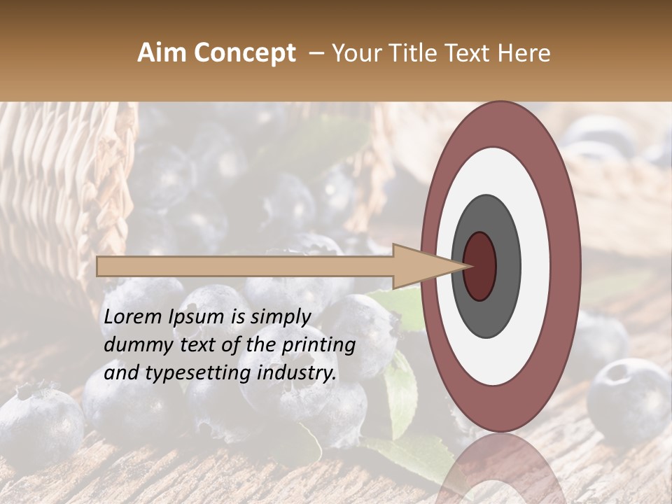 A Basket Of Blueberries On A Wooden Table PowerPoint Template