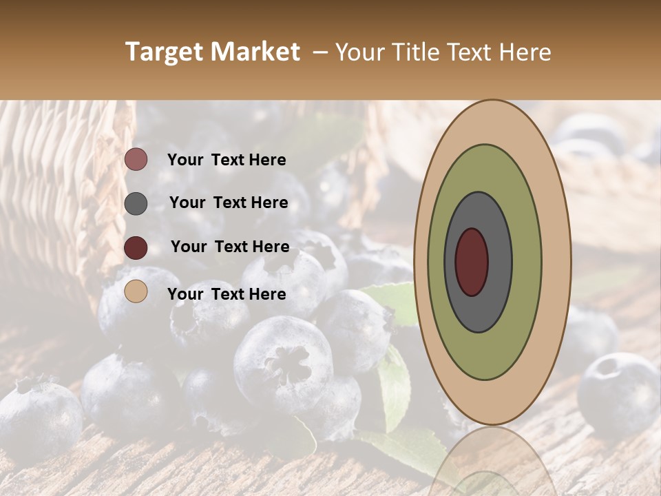 A Basket Of Blueberries On A Wooden Table PowerPoint Template