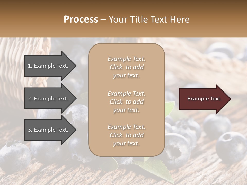 A Basket Of Blueberries On A Wooden Table PowerPoint Template