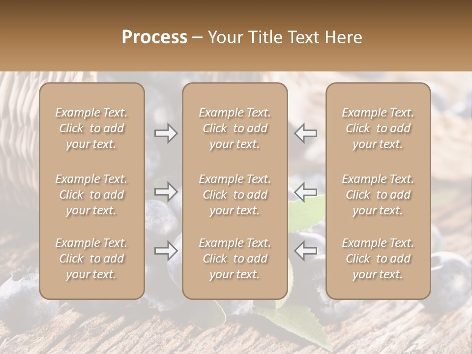 A Basket Of Blueberries On A Wooden Table PowerPoint Template