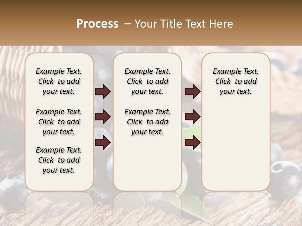 A Basket Of Blueberries On A Wooden Table PowerPoint Template