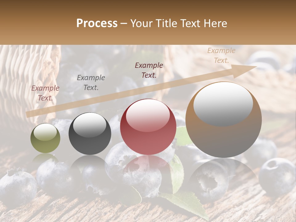 A Basket Of Blueberries On A Wooden Table PowerPoint Template