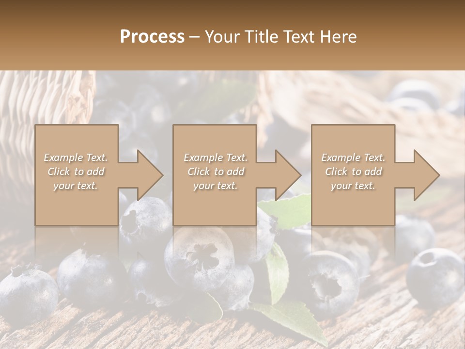 A Basket Of Blueberries On A Wooden Table PowerPoint Template