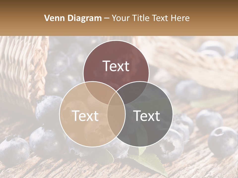 A Basket Of Blueberries On A Wooden Table PowerPoint Template