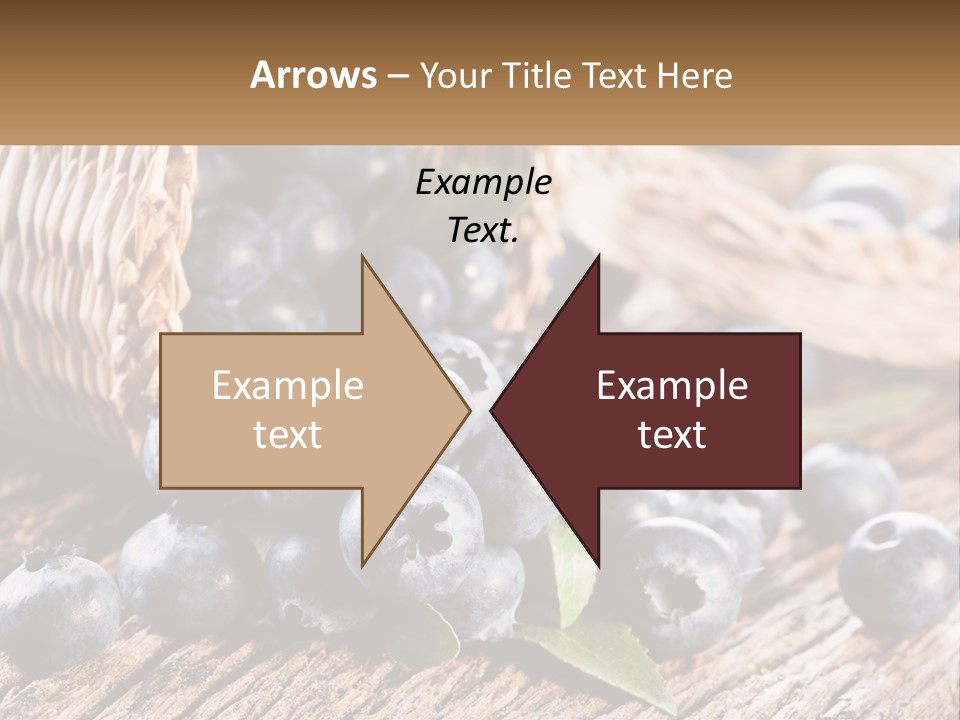 A Basket Of Blueberries On A Wooden Table PowerPoint Template