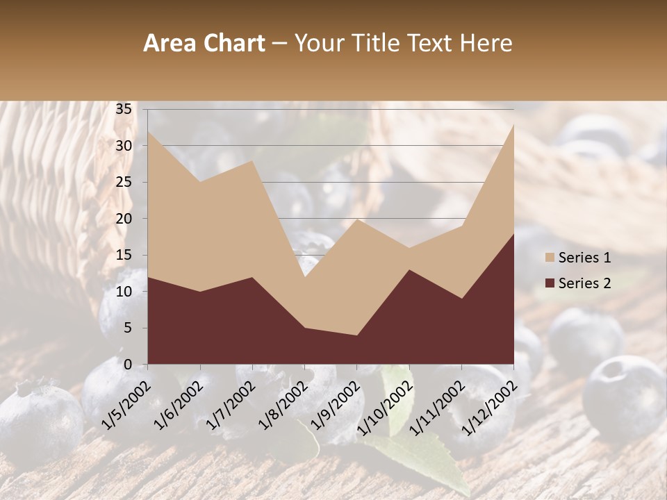 A Basket Of Blueberries On A Wooden Table PowerPoint Template