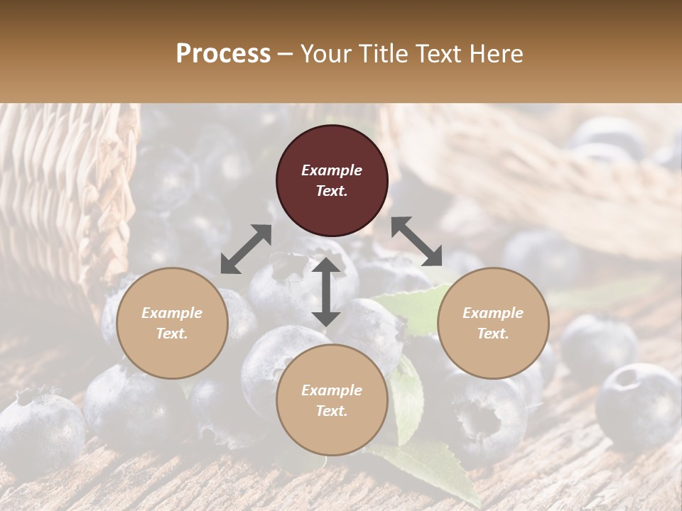 A Basket Of Blueberries On A Wooden Table PowerPoint Template