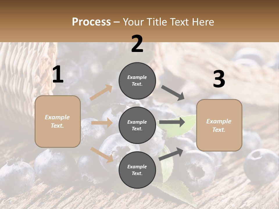 A Basket Of Blueberries On A Wooden Table PowerPoint Template
