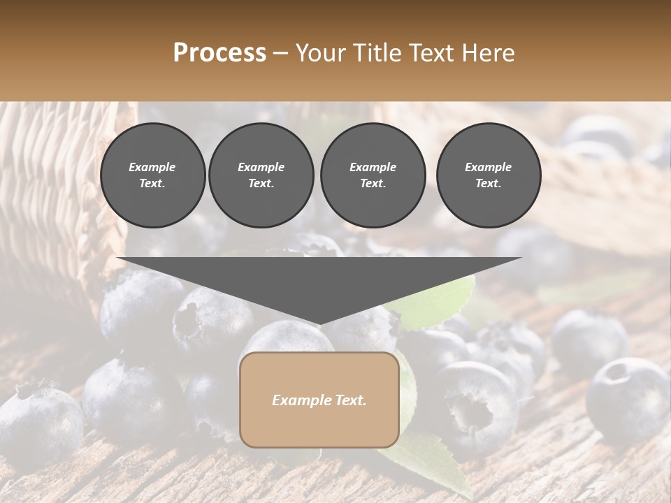 A Basket Of Blueberries On A Wooden Table PowerPoint Template
