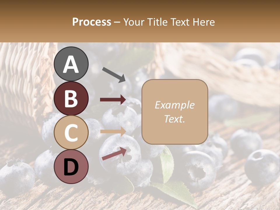 A Basket Of Blueberries On A Wooden Table PowerPoint Template