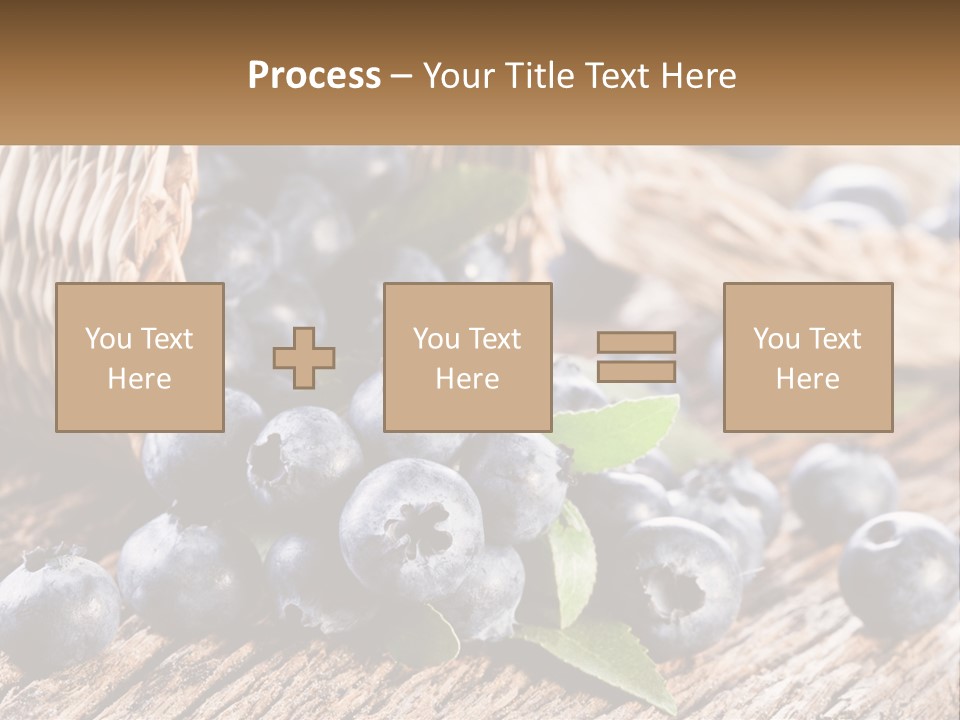 A Basket Of Blueberries On A Wooden Table PowerPoint Template