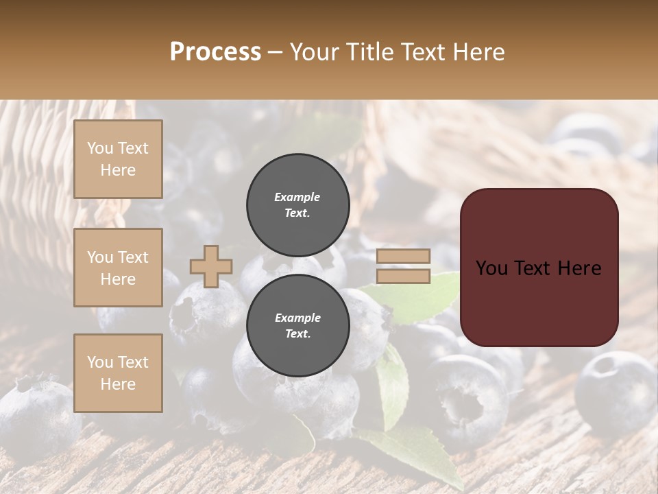 A Basket Of Blueberries On A Wooden Table PowerPoint Template