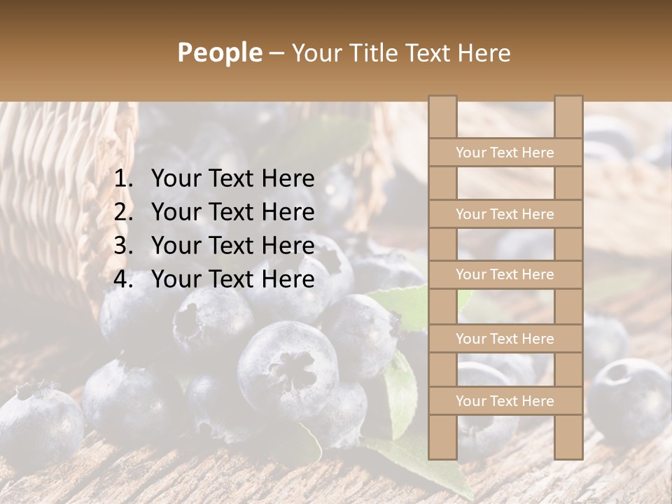 A Basket Of Blueberries On A Wooden Table PowerPoint Template