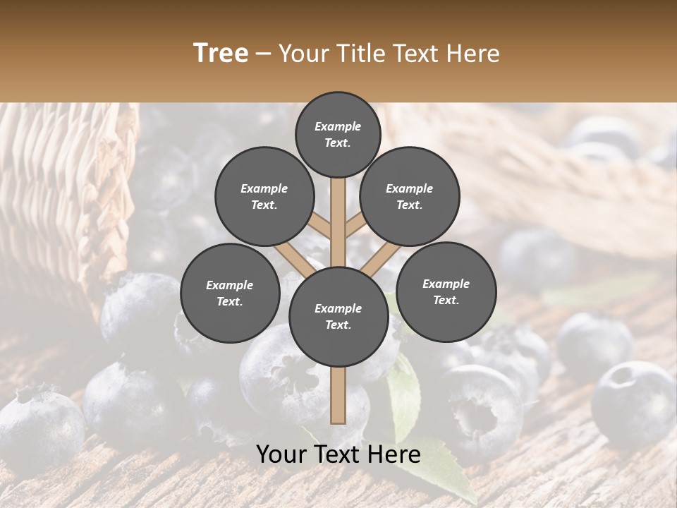 A Basket Of Blueberries On A Wooden Table PowerPoint Template