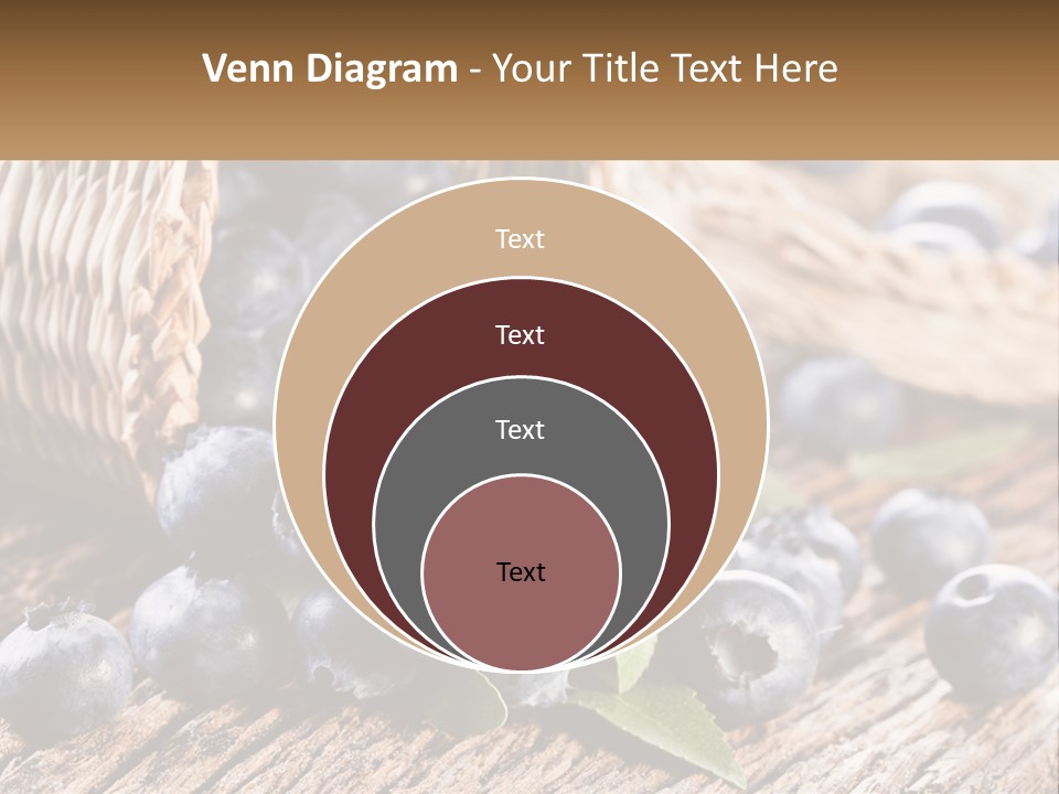 A Basket Of Blueberries On A Wooden Table PowerPoint Template