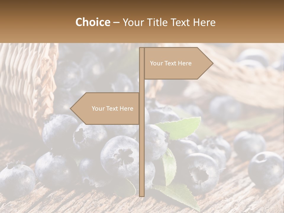 A Basket Of Blueberries On A Wooden Table PowerPoint Template