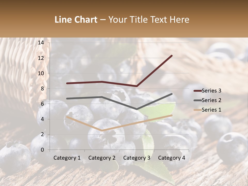 A Basket Of Blueberries On A Wooden Table PowerPoint Template