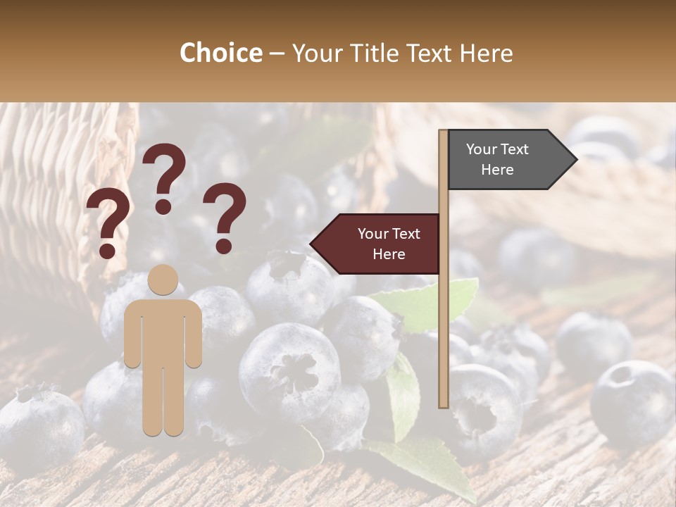 A Basket Of Blueberries On A Wooden Table PowerPoint Template